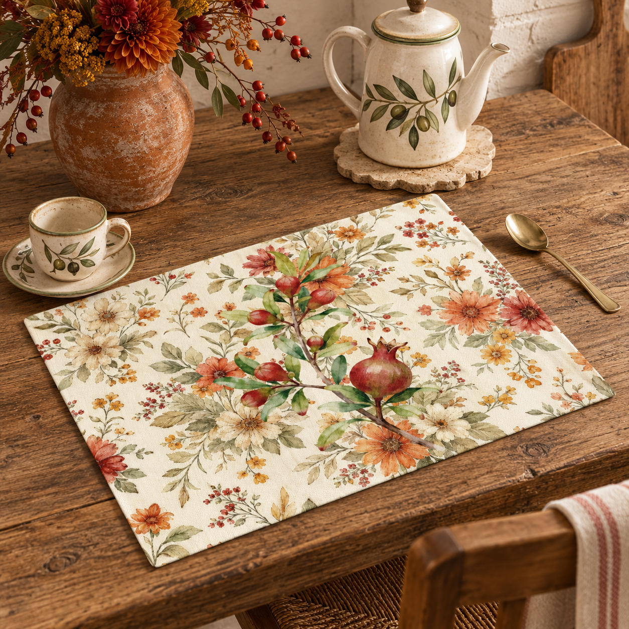 Pomegranate & Marigold Fall Placemat