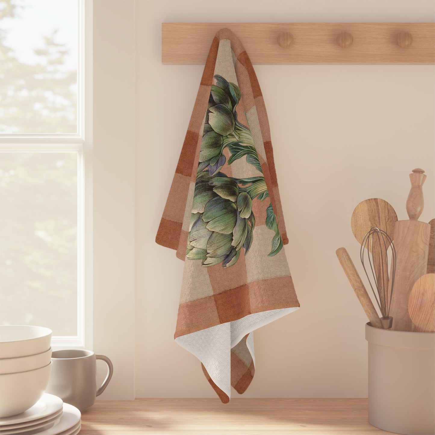 Artichoke Gingham Tea Towel — Terracotta Kitchen