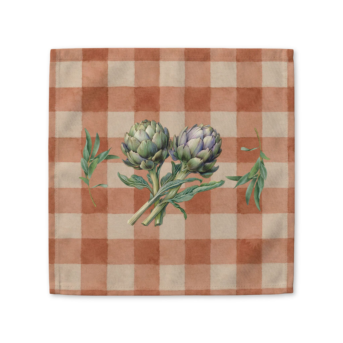 Artichoke Gingham Cloth Napkin — Terracotta Decor