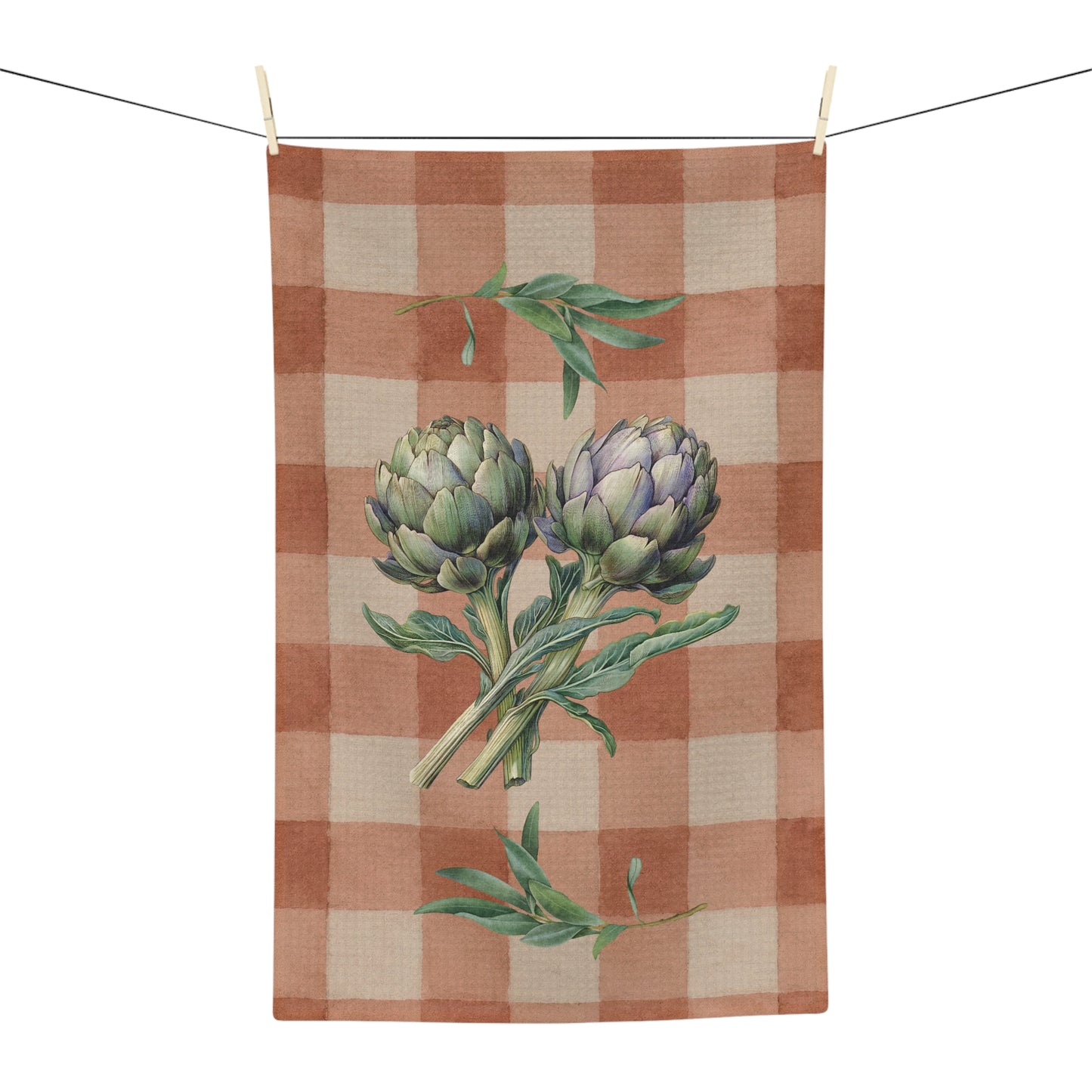 Artichoke Gingham Tea Towel — Terracotta Kitchen