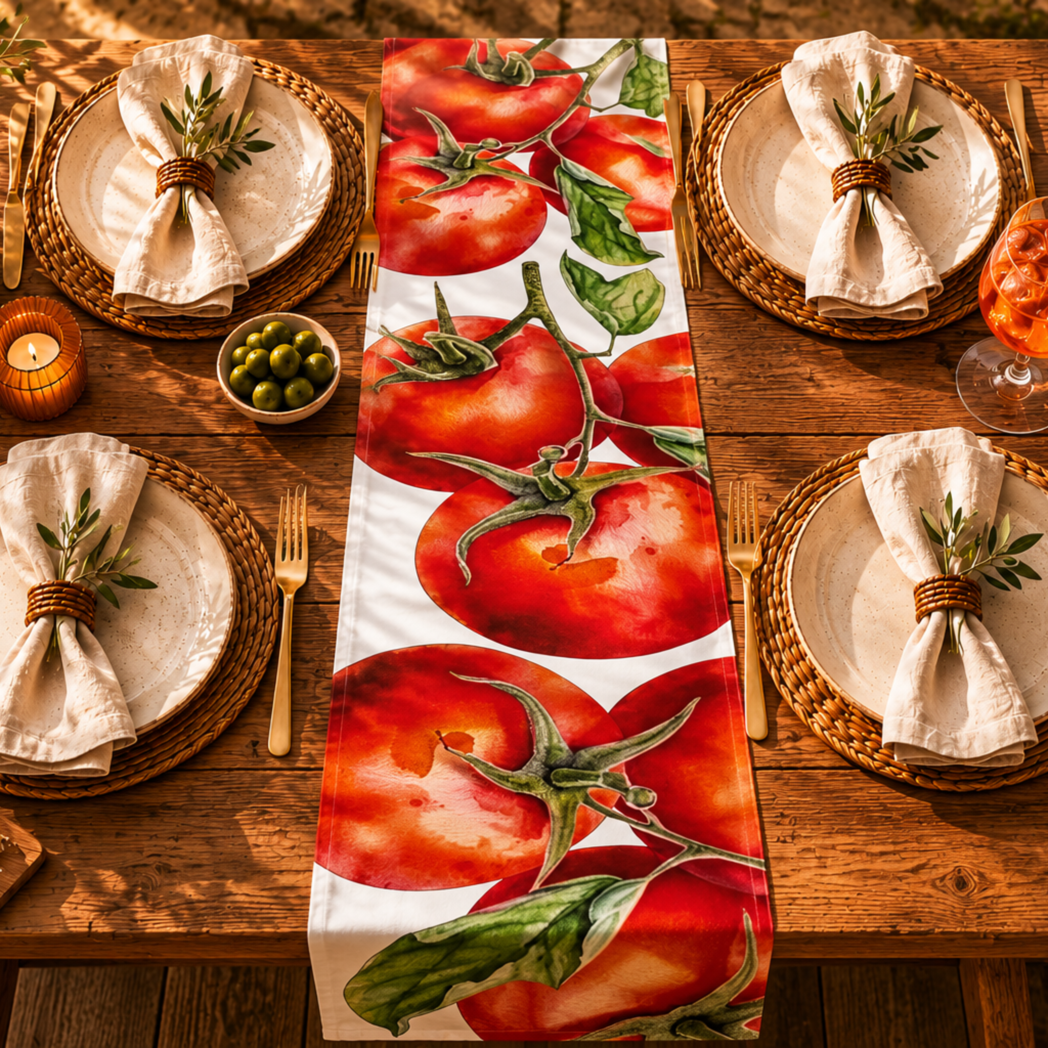 Tomato Table Runner — For an Al Fresco Italian Garden Table