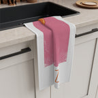Aperitivo Spritz tea towel draped over the edge of a kitchen cabinet