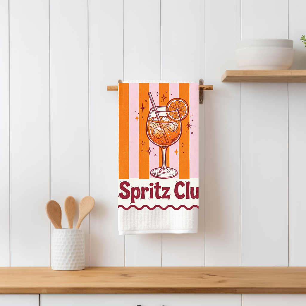 Spritz Club Tea Towel — Retro Italian Cocktail Decor