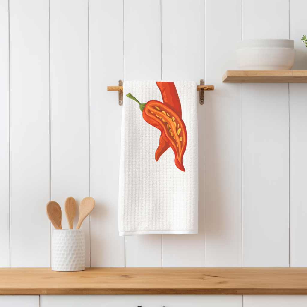 Chili Pepper Tea Towel — Spicy Kitchen Decor