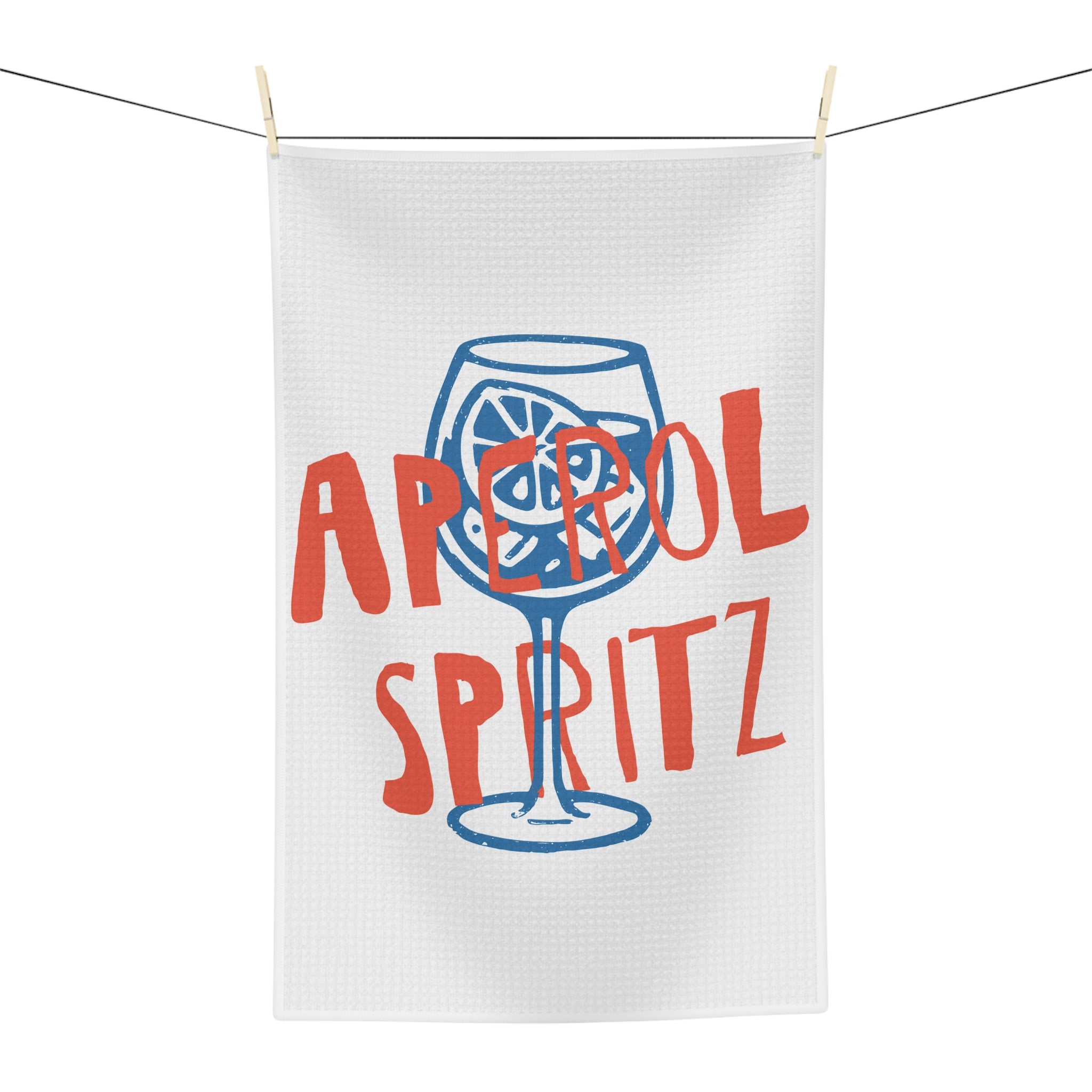Aperol Spritz Tea Towel — Retro Cocktail Kitchen Decor