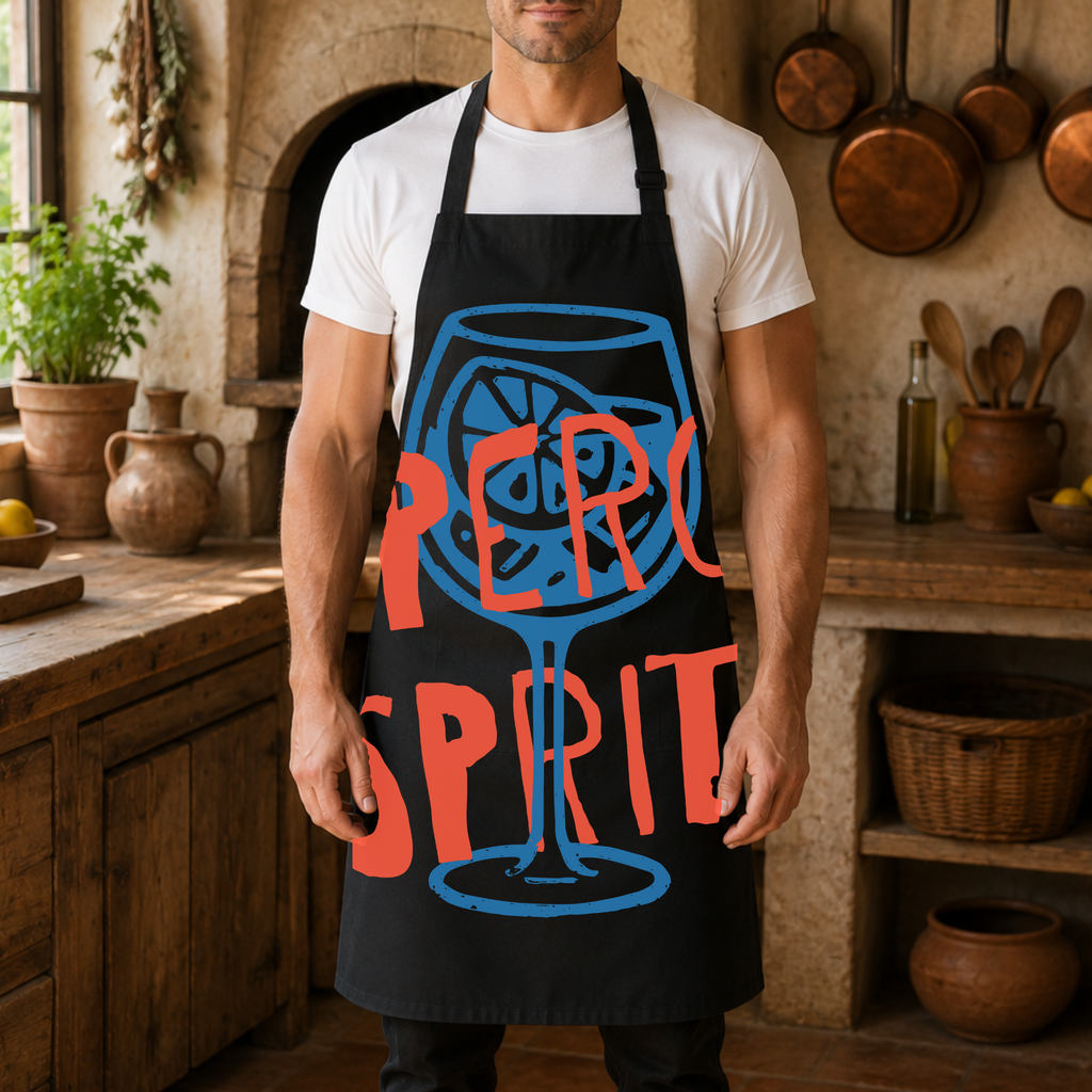 Aperol Spritz Apron — Retro Cocktail Kitchen Apron