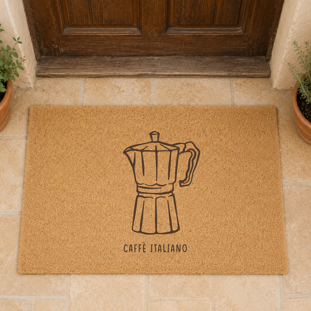 Caffè Italiano Doormat — Espresso-Inspired Kitchen Welcome