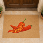 Chili Pepper Coir Doormat — Mediterranean Entryway Decor