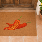 Chili Pepper Coir Doormat — Mediterranean Entryway Decor