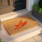Chili Pepper Coir Doormat — Mediterranean Entryway Decor