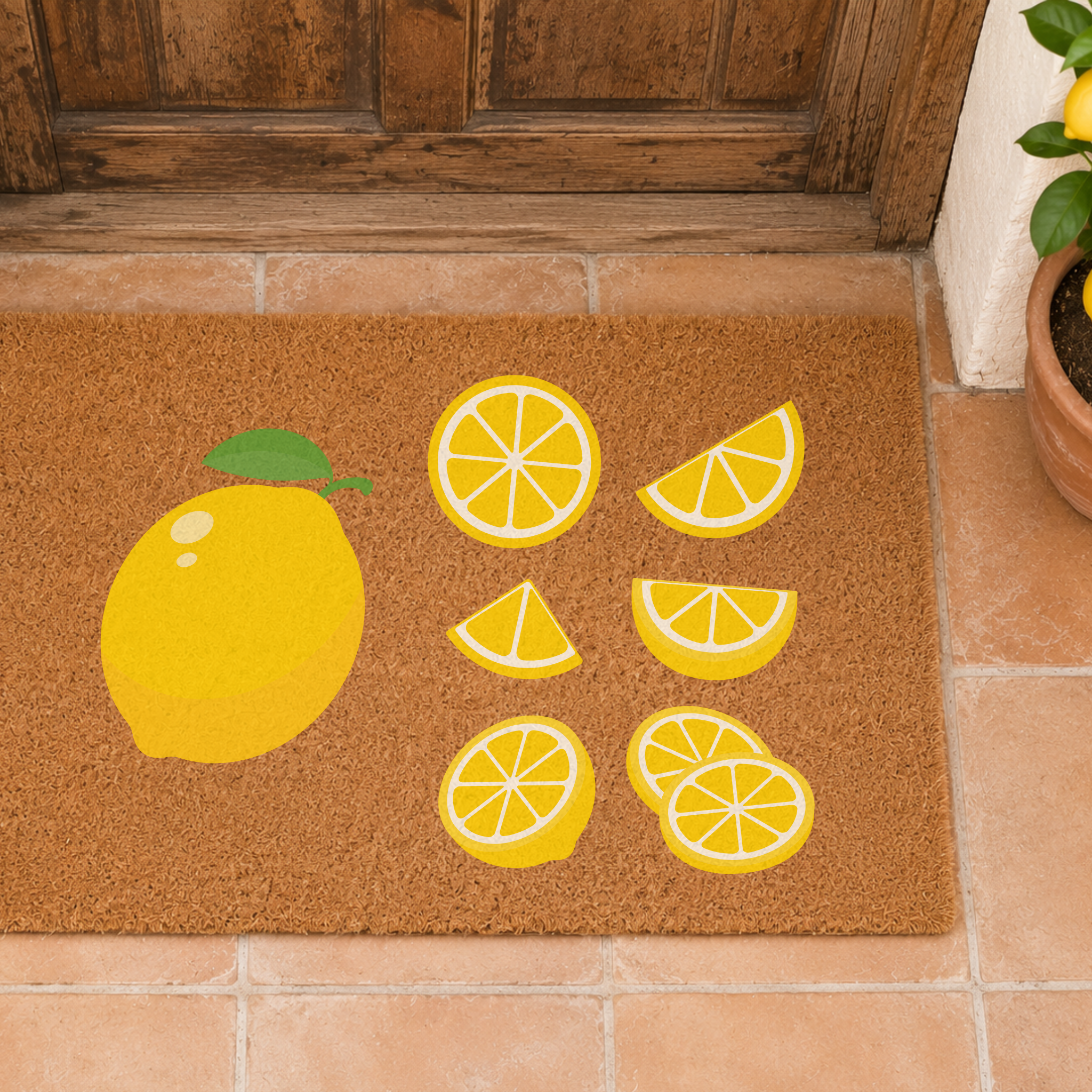 Lemon Citrus Doormat — Italian Summer Kitchen Decor