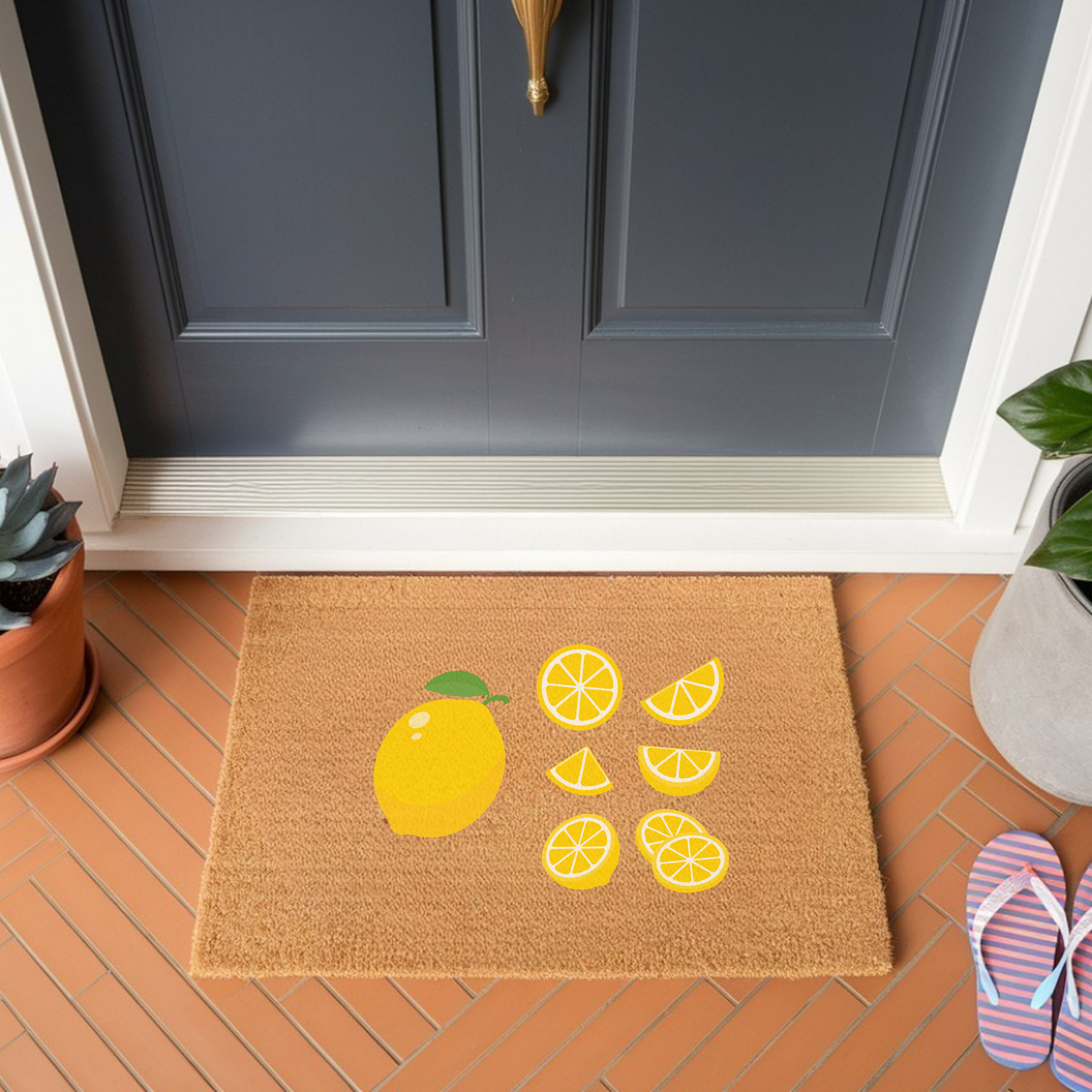 Lemon Citrus Doormat — Italian Summer Kitchen Decor