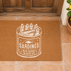 Sardines in Olive Oil Coir Doormat — Mediterranean Entryway Decor