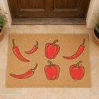 Chili & Bell Pepper Coir Doormat — Mediterranean Entryway Decor