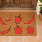 Chili & Bell Pepper Coir Doormat — Mediterranean Entryway Decor
