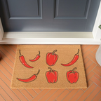 Chili & Bell Pepper Coir Doormat — Mediterranean Entryway Decor