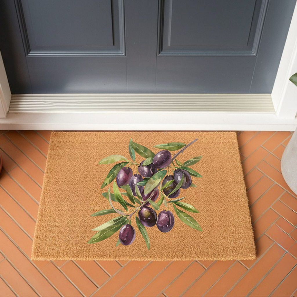 Olive Branch Doormat — Mediterranean Kitchen Decor