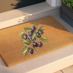 Olive Branch Coir Doormat — Mediterranean Entryway Decor
