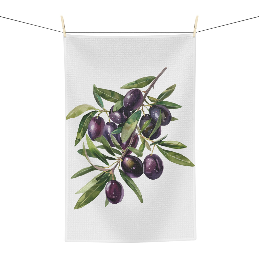 Olive Branch Tea Towel — Mediterranean Kitchen Decor