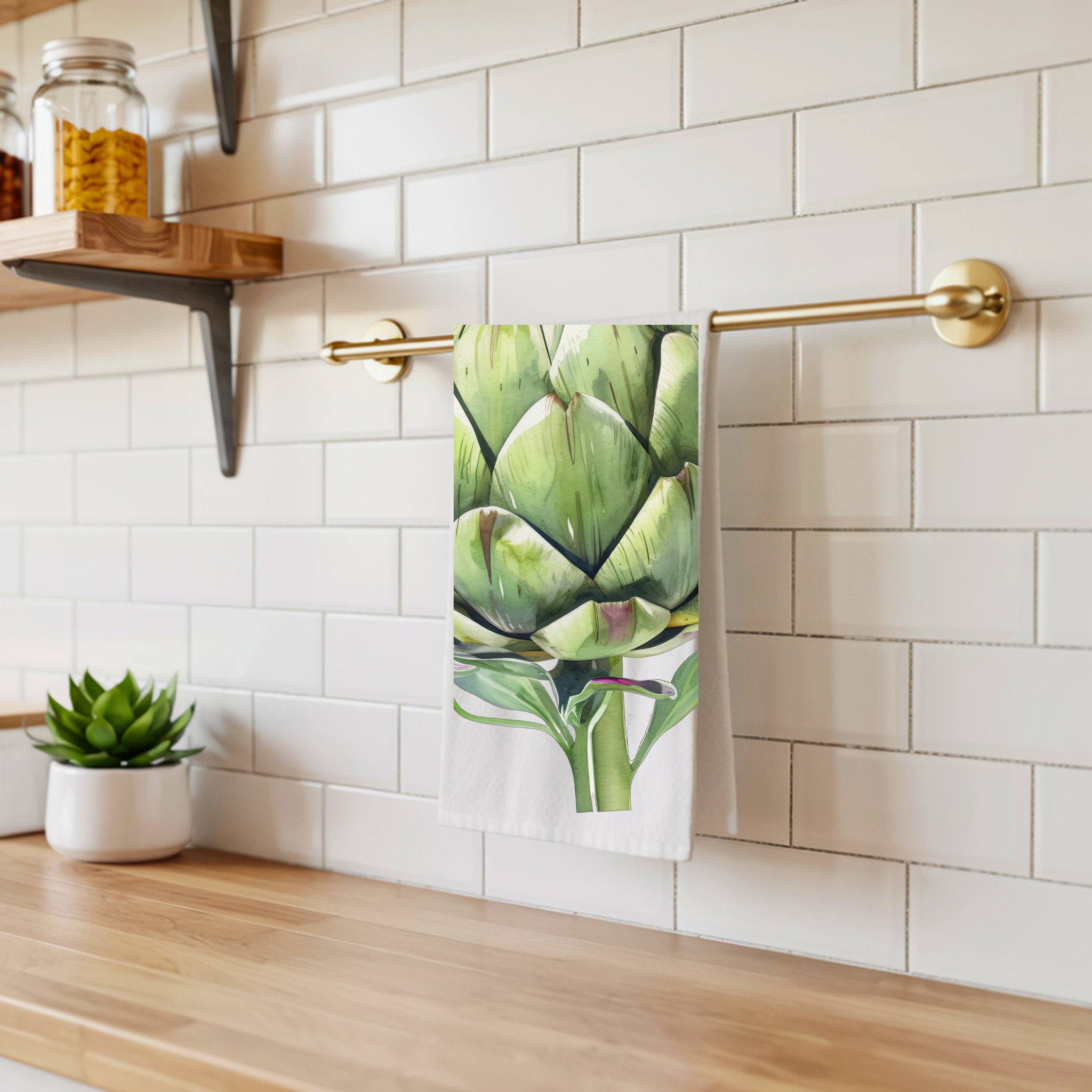 Artichoke Tea Towel — Mediterranean Kitchen Decor