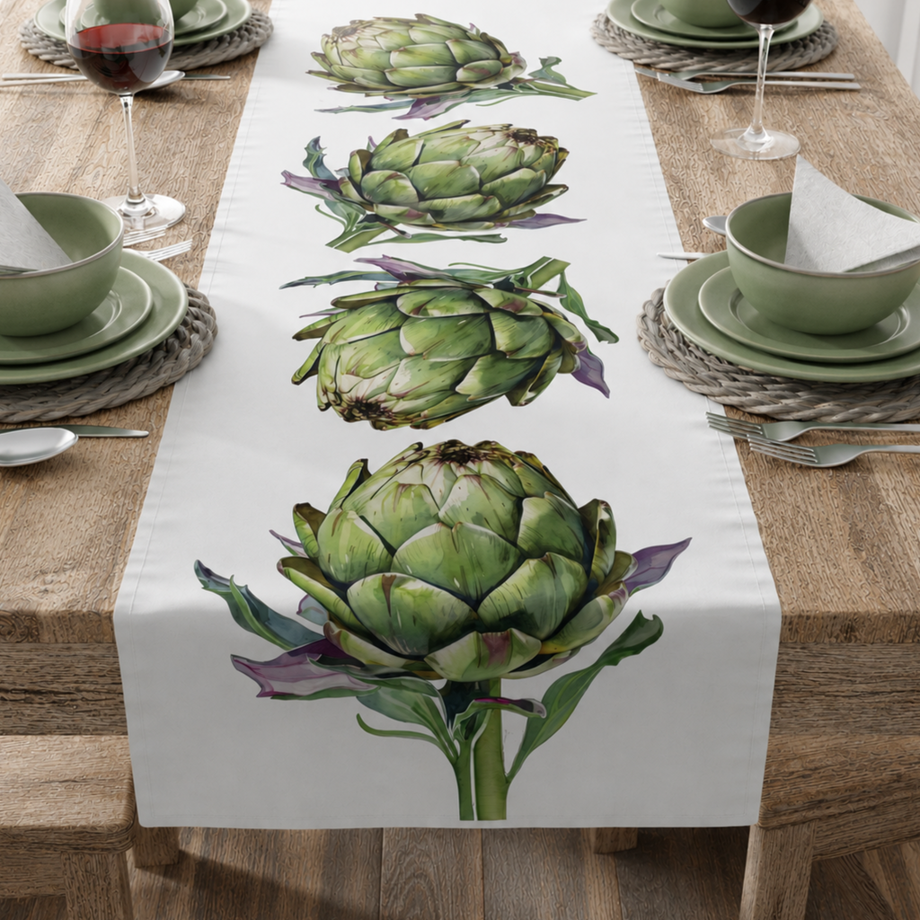 Artichoke Table Runner — Mediterranean Kitchen Al Fresco Table Decor