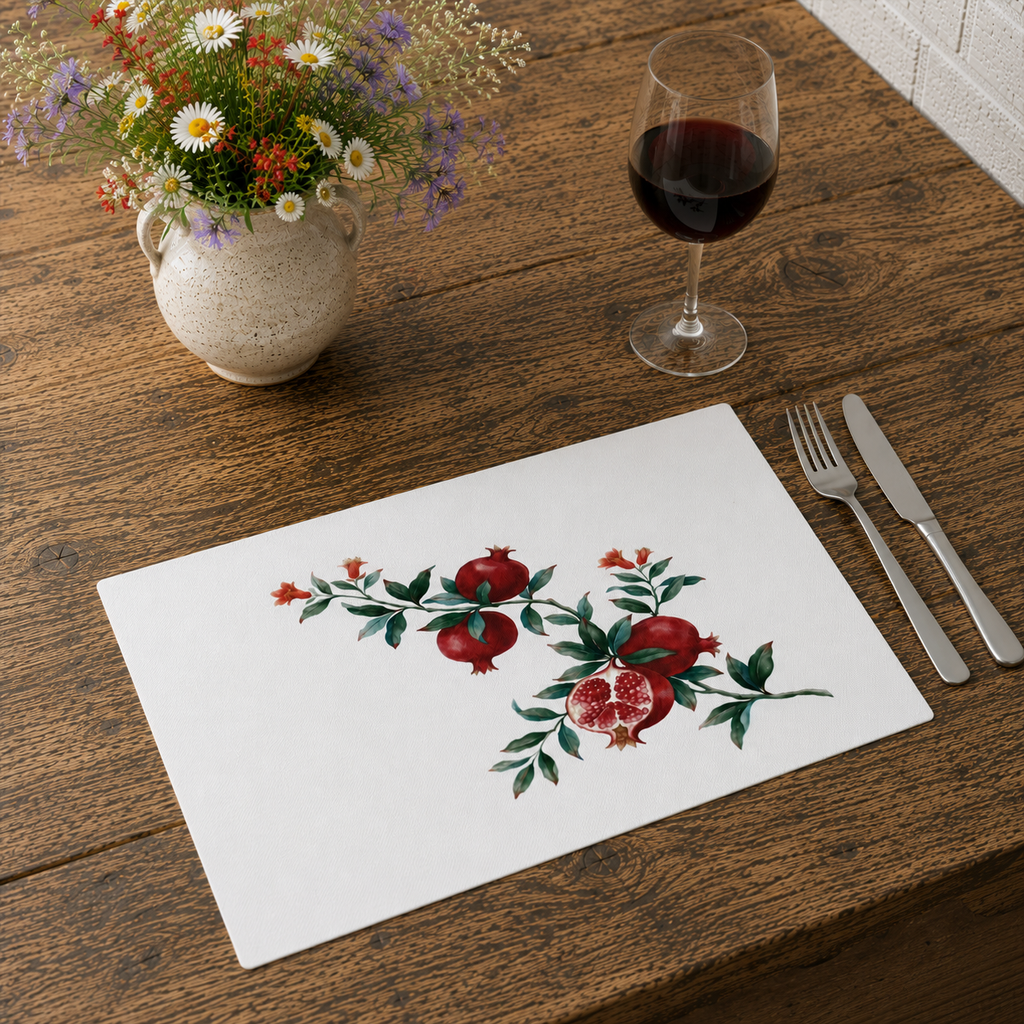 Pomegranate Placemat — Botanical Table Decor