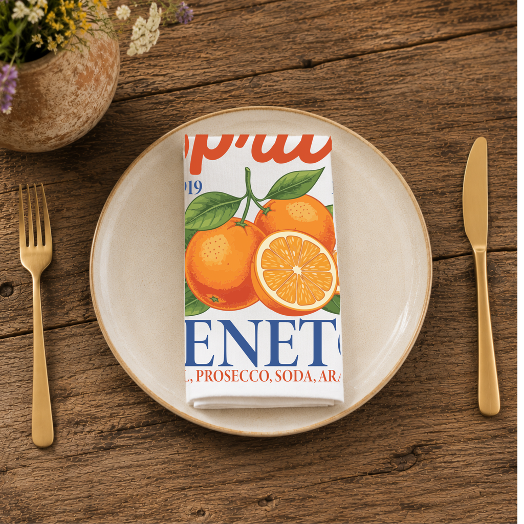 Aperol Spritz Napkin Set flat lay