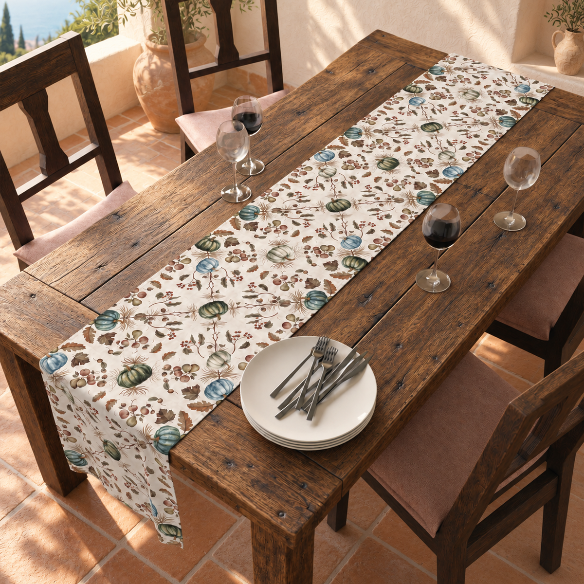 Pumpkin & Pear Fall Table Runner