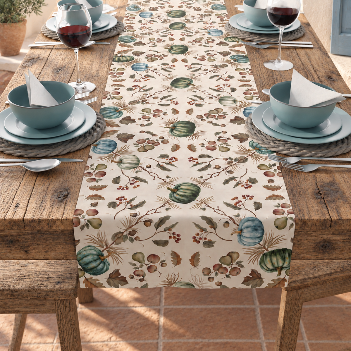 Pumpkin & Pear Fall Table Runner