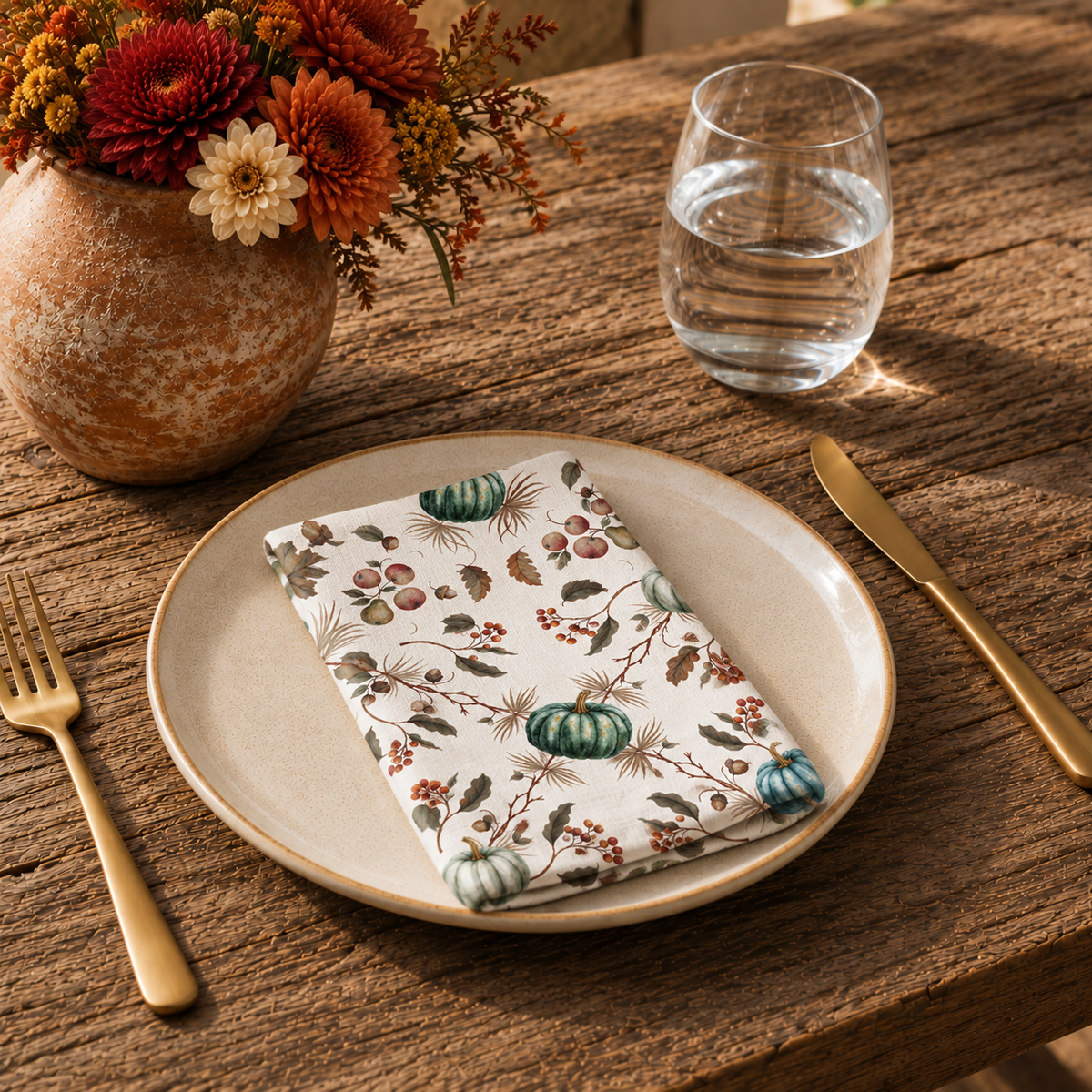 Pumpkin & Pear Fall Cloth Napkin