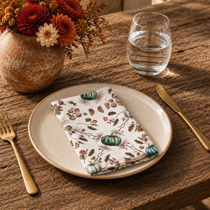 Pumpkin & Pear Fall Cloth Napkin