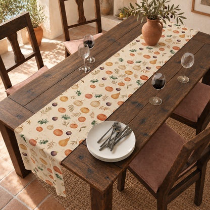 Pumpkin & Olive Fall Table Runner