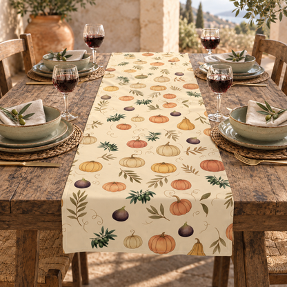 Pumpkin & Olive Fall Table Runner