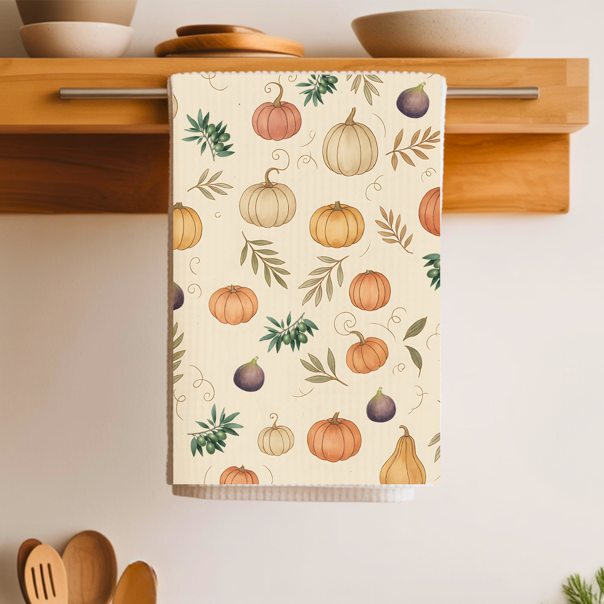 Pumpkin & Olive Fall Tea Towel