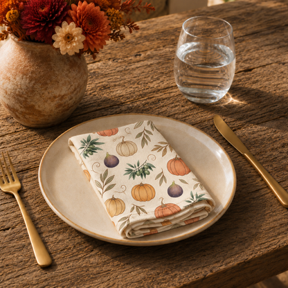 Pumpkin & Olive Fall Cloth Napkin