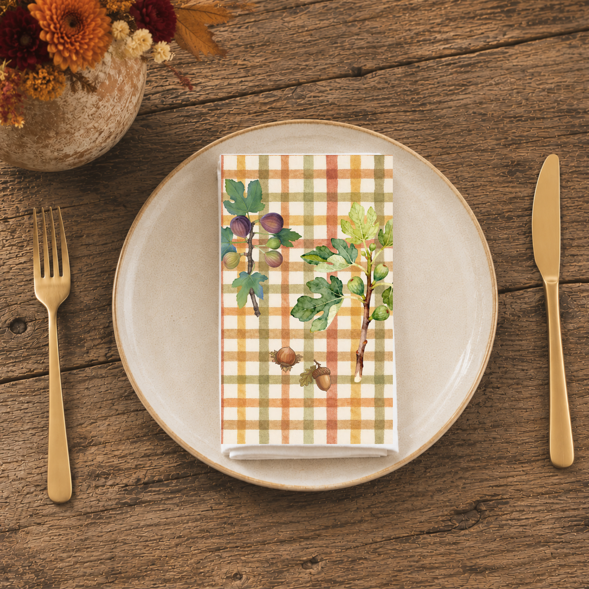 Fig & Acorn Fall Cloth Napkin