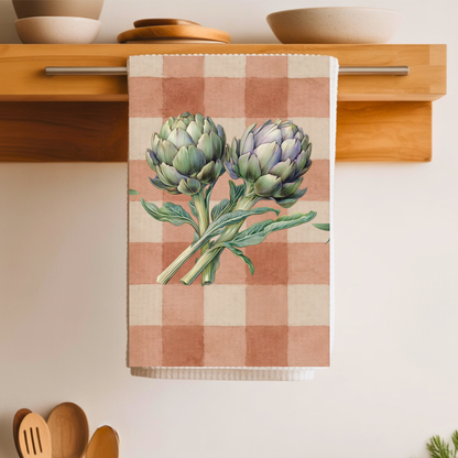 Artichoke Gingham Tea Towel — Terracotta Kitchen