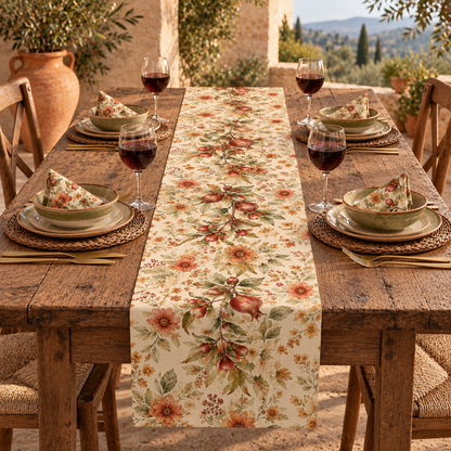 Pomegranate & Marigold Fall Table Runner