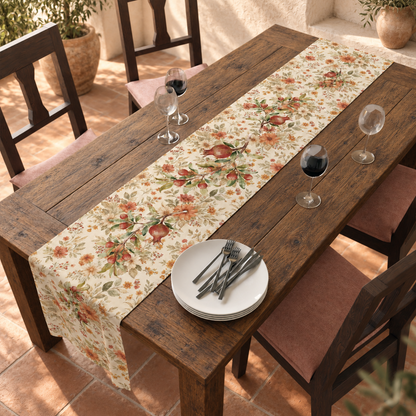Pomegranate & Marigold Fall Table Runner