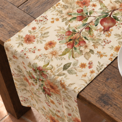 Pomegranate & Marigold Fall Table Runner