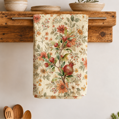 Pomegranate & Marigold Fall Tea Towel