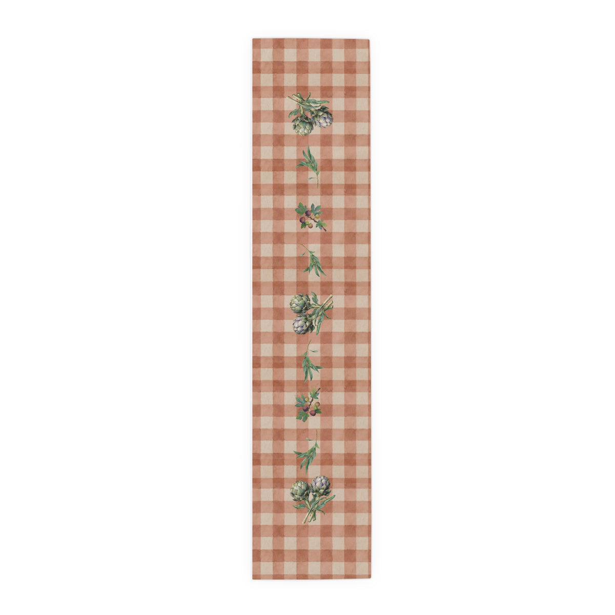 Artichoke Gingham Table Runner — Terracotta Decor