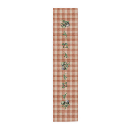 Artichoke Gingham Table Runner — Terracotta Decor