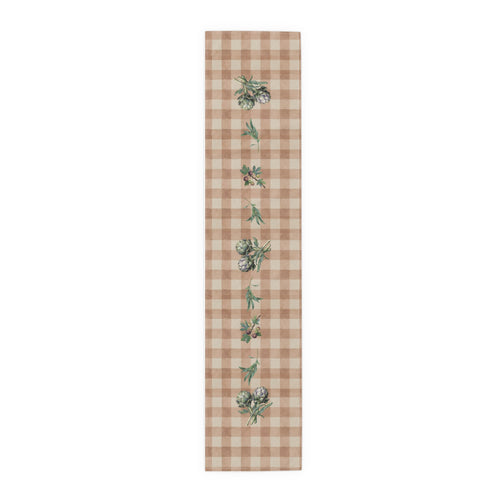 Artichoke Gingham Table Runner — Terracotta Decor