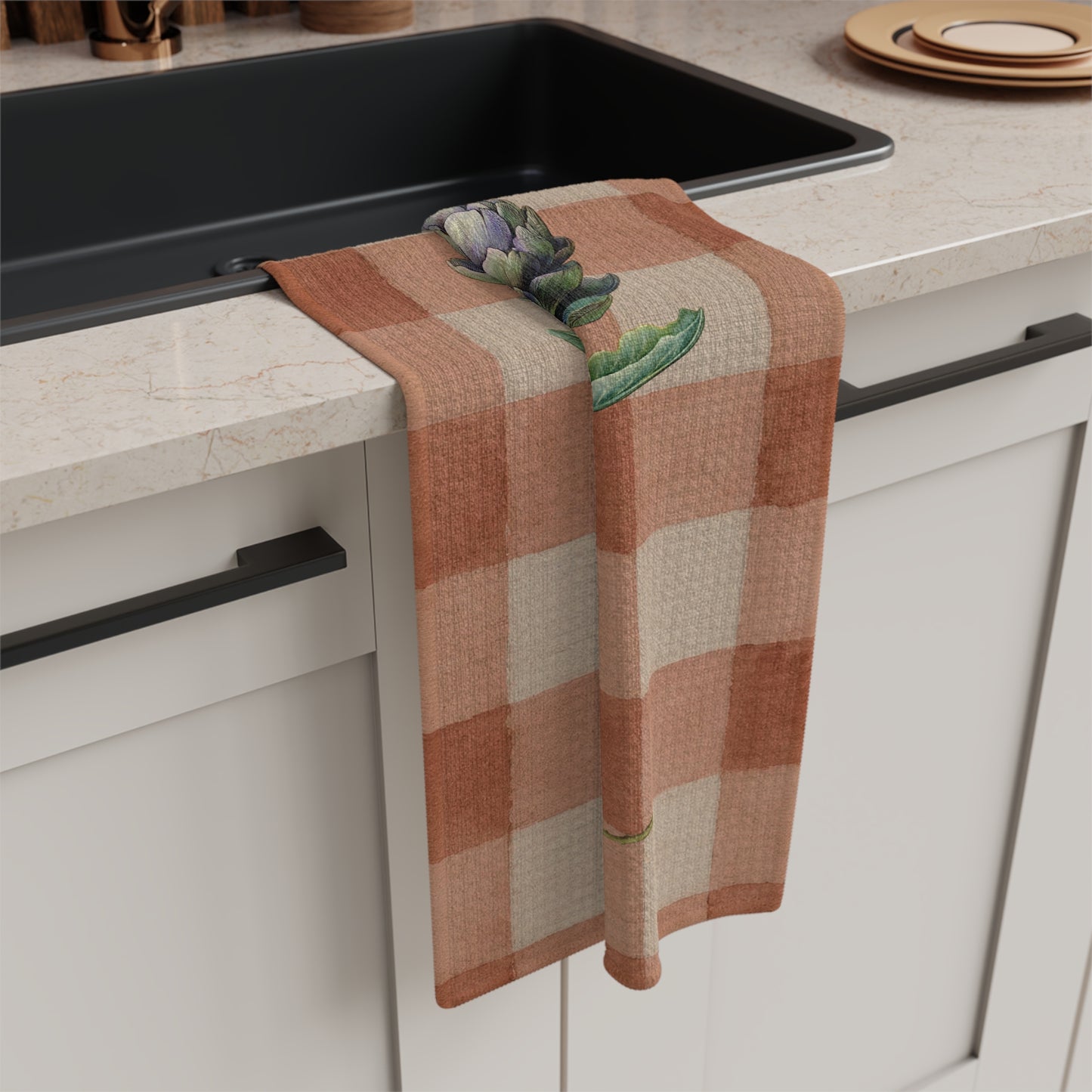 Artichoke Gingham Tea Towel — Terracotta Kitchen