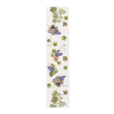 Fig & Grape fall table runner, watercolour figs and grapes on cream, on a laid dining table