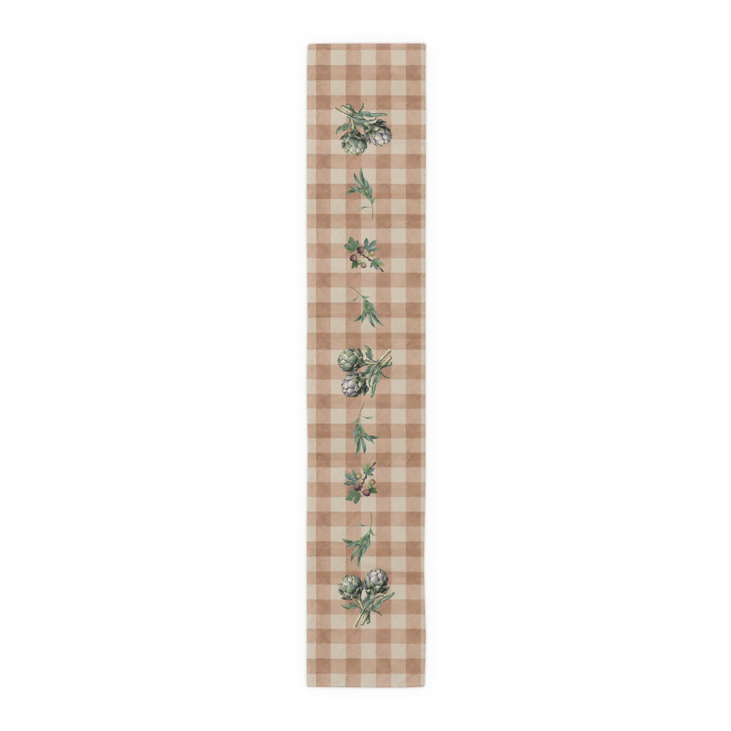 Artichoke Gingham Table Runner — Terracotta Decor