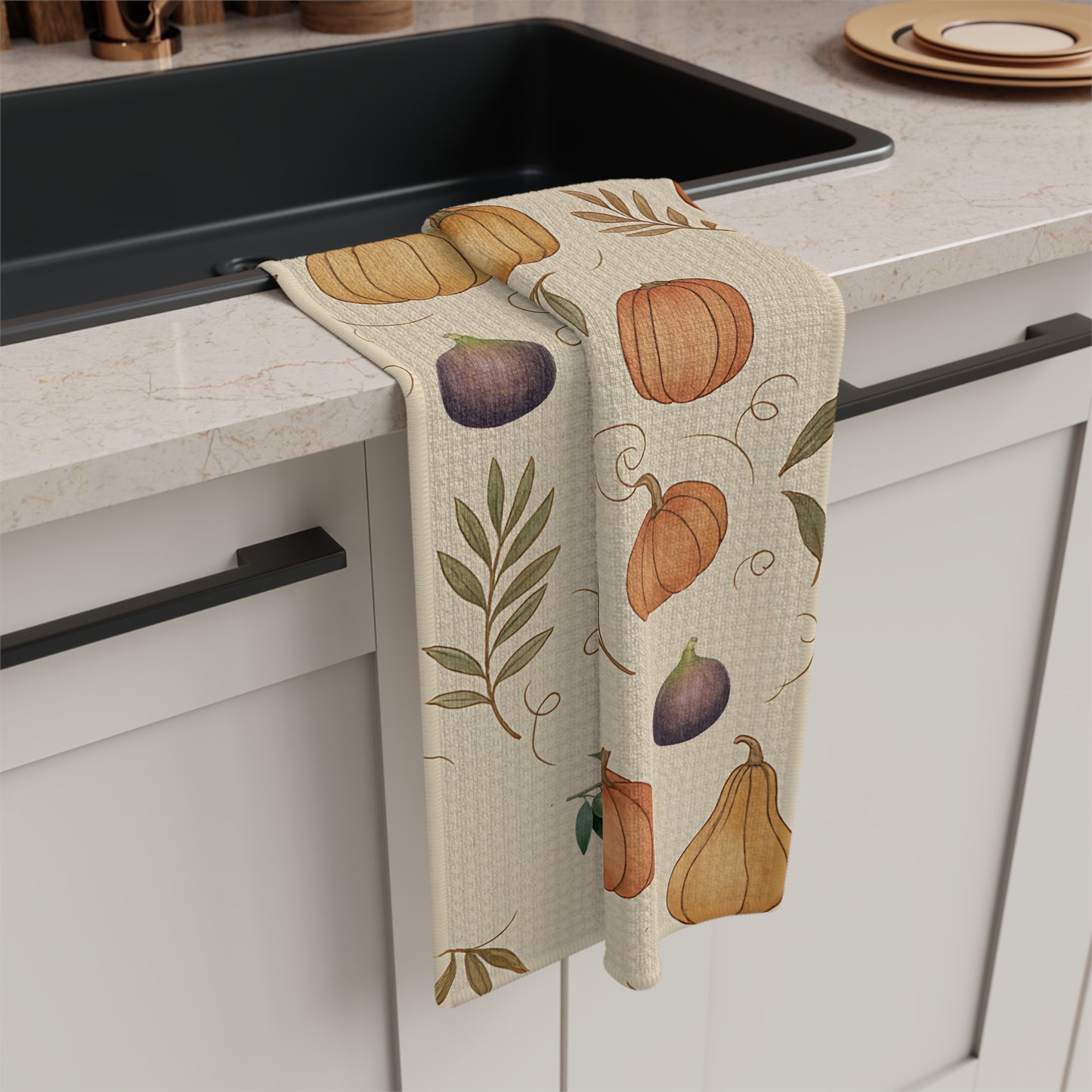 Pumpkin & Olive Fall Tea Towel