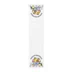 Marché Provençal table runner in cotton twill, 16 by 72 inches, plain center with a citrus and blue tile border at each end