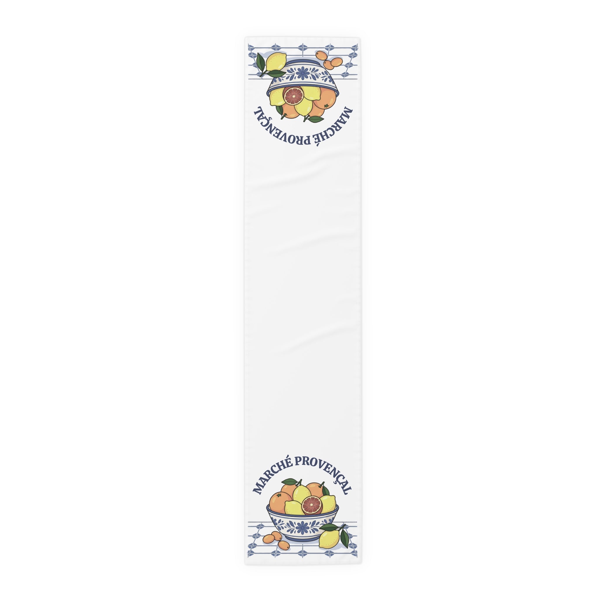 Marché Provençal Table Runner — Mediterranean Citrus Al Fresco Decor